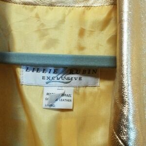 Lillie Rubin Exclusive Metallic Gold Leather Jacket